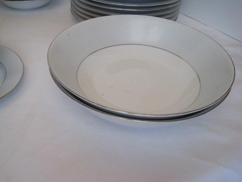 42 Pieces - Konigl Pr. Tettau Germany China Dinnerware Simply Elegant Silver Trim Design