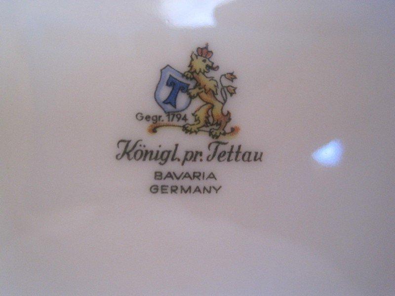 42 Pieces - Konigl Pr. Tettau Germany China Dinnerware Simply Elegant Silver Trim Design