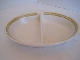 Franciscan Earthenware Hacienda Gold Pattern 11" Oval Divided Vegetable Bowl