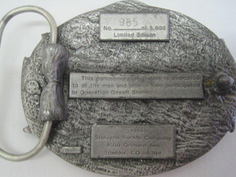 Lot - Ronson Lighter, Hand Warmer, Desert Storm Limited 985/5000 Edition Belt Buckle