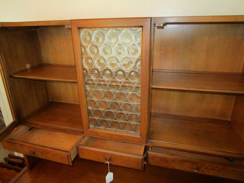 Drexel Mahogany Wood 2 Piece China Cabinet Carved Floral Design/Metal Pulls