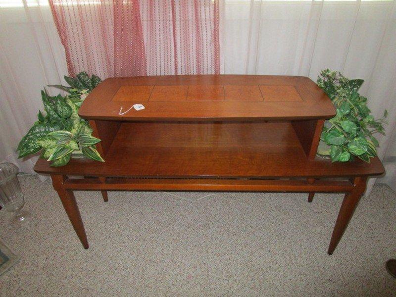 Mid-Century Modern Lane Walnut/Burlwood  2-Tier Entry/Side Table