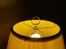 Brass Column Design Extendable Standing Lamp w/ Shade