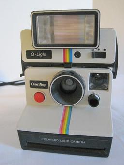 Polaroid Land Camera One Step w/ Q-Light Electronic Flash #2351