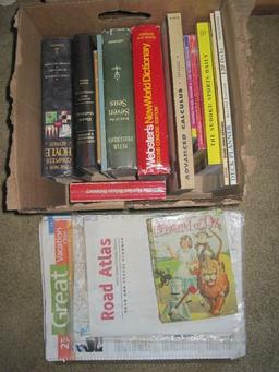 Lot - Road Atlas, 25 Great Vacation Cities, New Complete Hoyle Revised, Dictionaries