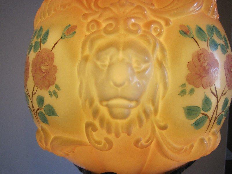 Victorian Era Style Gone w/ The Wind Lamp Parlor Lion's Head