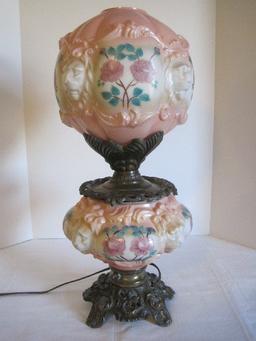Victorian Era Style Gone w/ The Wind Lamp Parlor Lion's Head