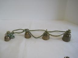 Lot - Brass Hand Bells Pineapple, Christmas Tree, Apple Shape