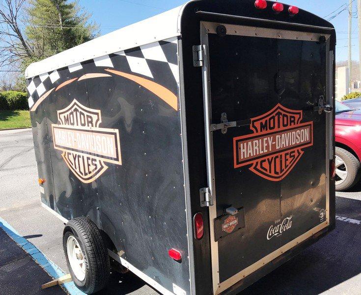 Harley Davidson 6' x 10' Charcoal Black Utility Trailer with 2" Hitch, Side Door,