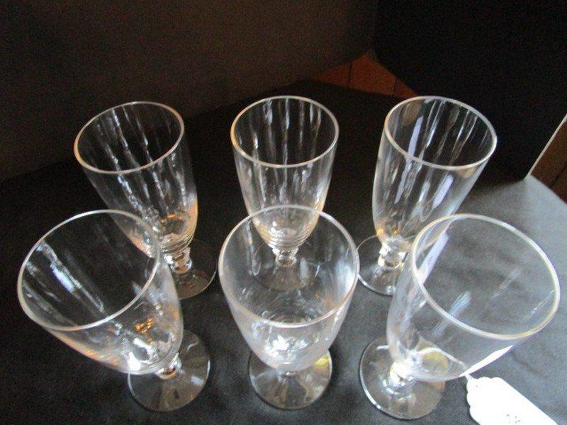 6 Highball Glasses w/ Hexagonal Cut Base/Stem