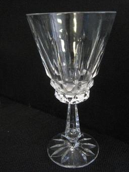 Lot - Crystal Wine/Cordial Stems Diamond/Vertical Pattern & 6 Etched Flower Pattern Stems