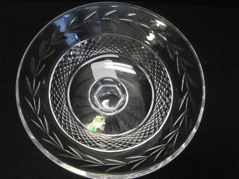 Waterford Crystal Glandore Pattern Round Compote Criss-Cross & Laurel Motif