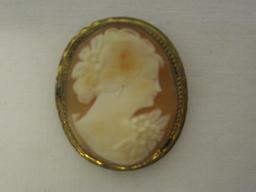 Stamped 1/20 12K.G.F. Cameo/Brooch