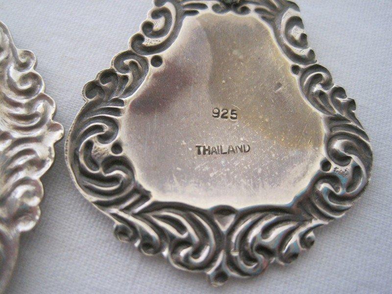 Set Stamped 925 Pendant & Pair - Pierced Earrings Traditional Embellished Design