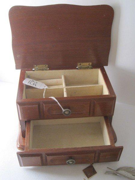 Jewelry Box w/ Misc. Brooches & Pendant Kitten in Shoe