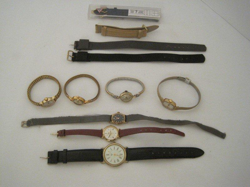 Lot - 7 Ladies Wrist Watches Star Lite, 5 Timex & Guess