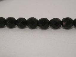 Vintage Black Faceted Mourning Bead Necklace