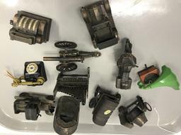 Lot - Collection of Unique Pencil Sharpeners, National Cash Register, Wagon, Organ, Cannon, Etc.