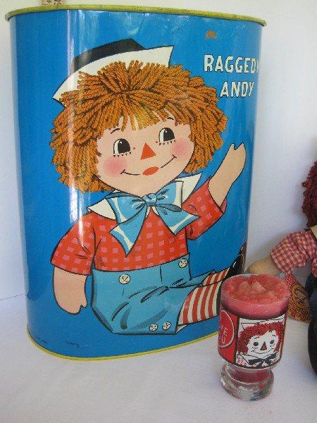 Lot - The Original Raggedy Ann/Andy America's Folk Art Cloth Dolls w/ Original Cloth Dolls