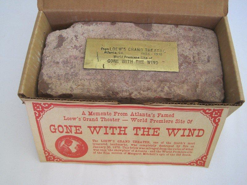 Souvenir Brick from World Premiere Site of Gone with the Wind, Atlanta's famed Loew's Grand
