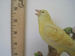 Gorham Bisque Canary Yellow Bird Figural Music Box Plays Somewhere My Love
