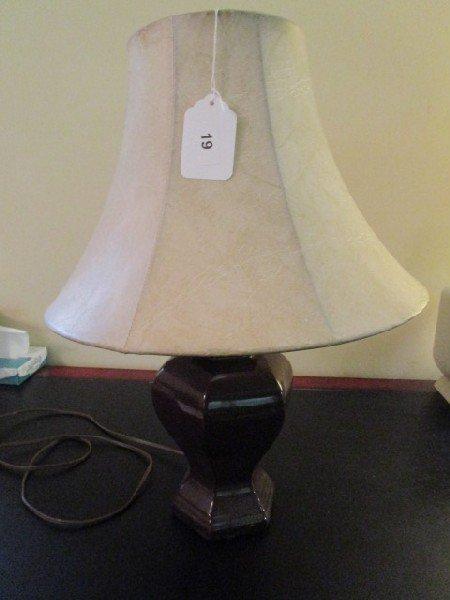 Urn Design Ceramic Brown Desk Lamp w/ Shade