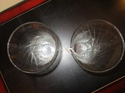 Pair - Twist Motif/Design Glass Vases