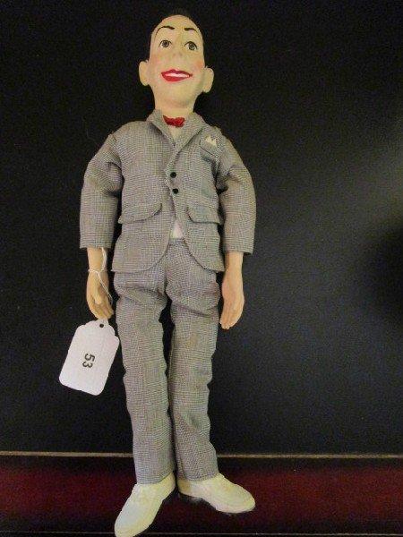 Pee-Wee Herman Talking Doll Vintage Plastic Hands/Face, Draw String