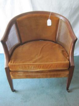 Charlotte Chair Co. French Bergere Style Curved Back Occasional Chair