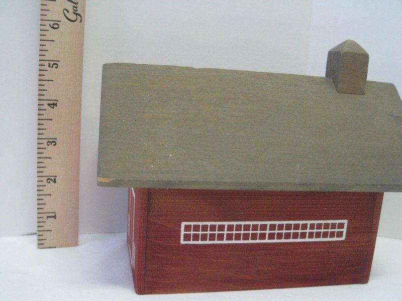 Lot - 2 Kittery Graphics Handcrafted Red Barn Recipe Card Holder Boxes