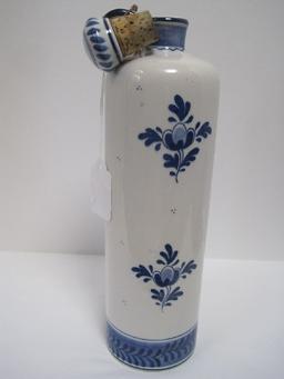 Delft Blue/White BOLS Porcelain Decanter Jug w/ Corkstopper