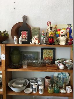 Contents of Shelf Lot - Ceramic Plates, Cups, Bowls, Hertel-Jacob Bavaria Ceramics