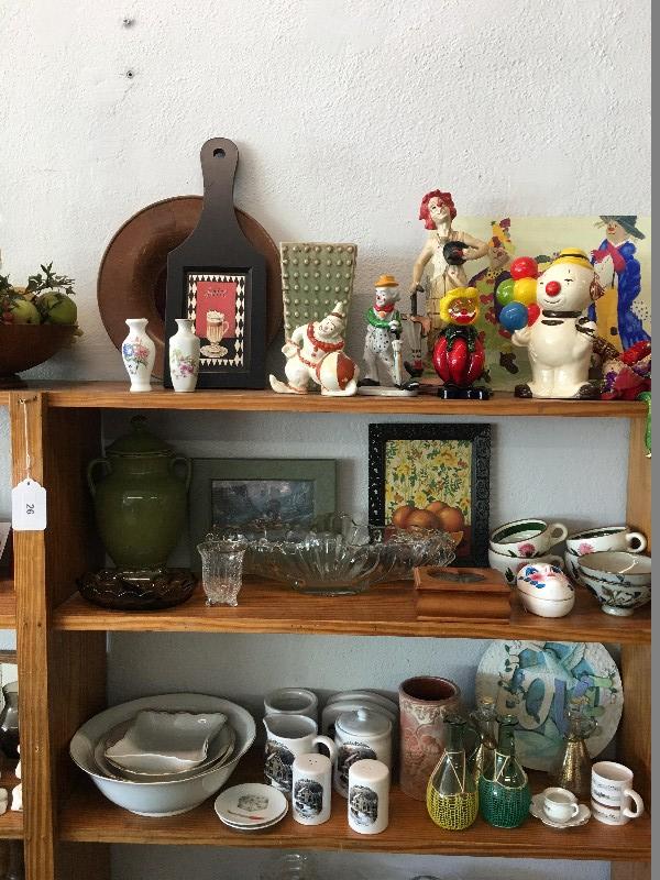 Contents of Shelf Lot - Ceramic Plates, Cups, Bowls, Hertel-Jacob Bavaria Ceramics