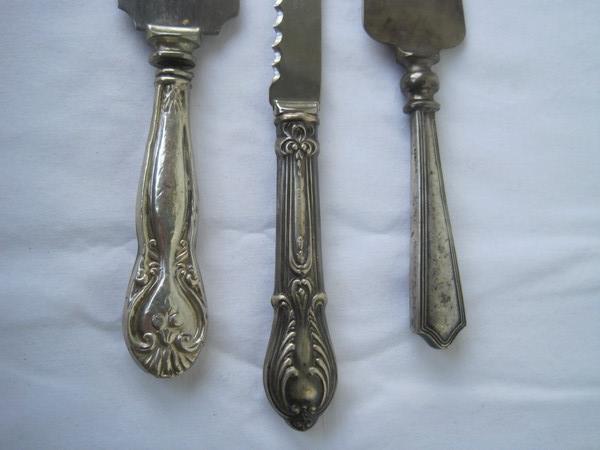 3 Sterling Handled Servers/Knife Crown Sterling Knife