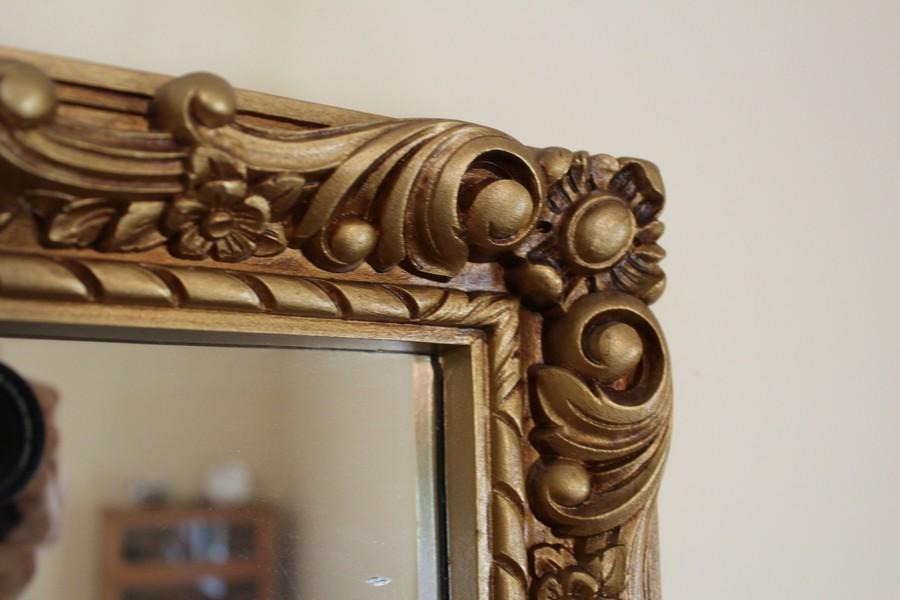 Ornate Wood Floral Motif/Design Mirror Wall Hanging