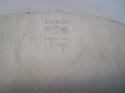 Gorham Sterling Bowl #1176 Embossed Double Scroll Design Rim 9" Round Vegetable Bowl(248 grams)