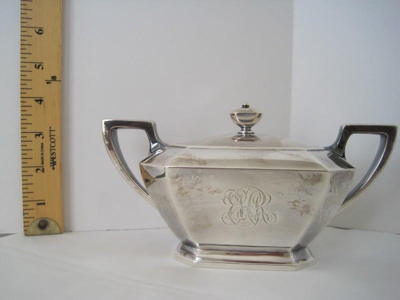 Sterling 3 Piece Tea Services Fairfax Pattern Classic Design Teapot 2 3/4 Pints w/ Hinged Lid