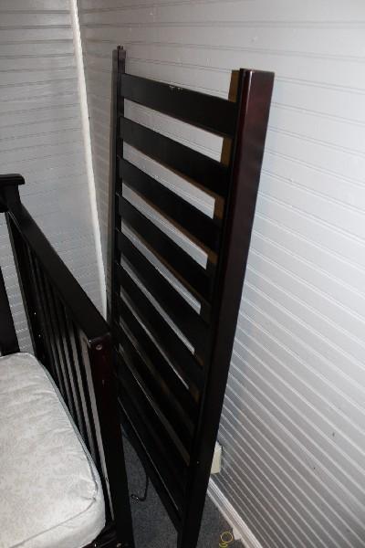 Black Wooden Baby Crib Slat w/ Curved/Bow Finial