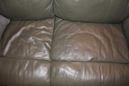 Pleather Green Upholstered Sectional Reclining Sofa 2 Seat w/ Arms