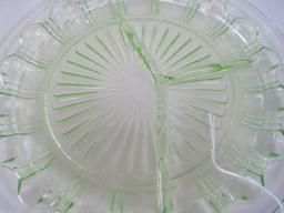 Depression Glass Uranium Vaseline Grill Plate