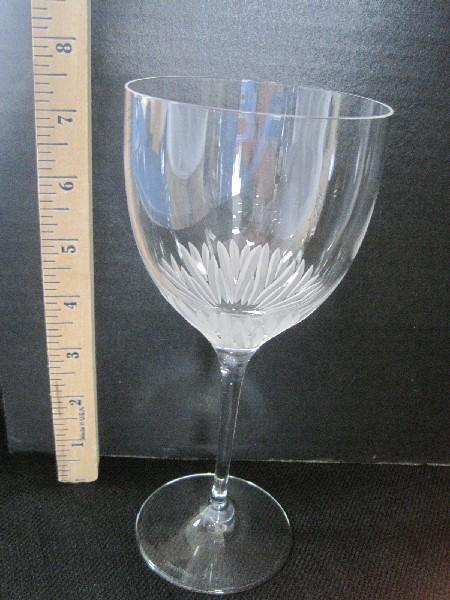 6 Villeroy & Boch Flora Pattern Crystal Etched Water Goblets