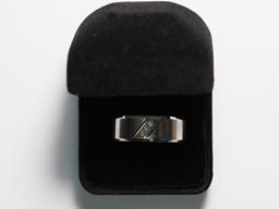 Stainless Steel w/ 3 Diamonds Men's Ring