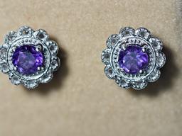 Silver Amethyst 2-in-1 Earrings