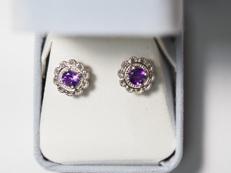 Silver Amethyst 2-in-1 Earrings