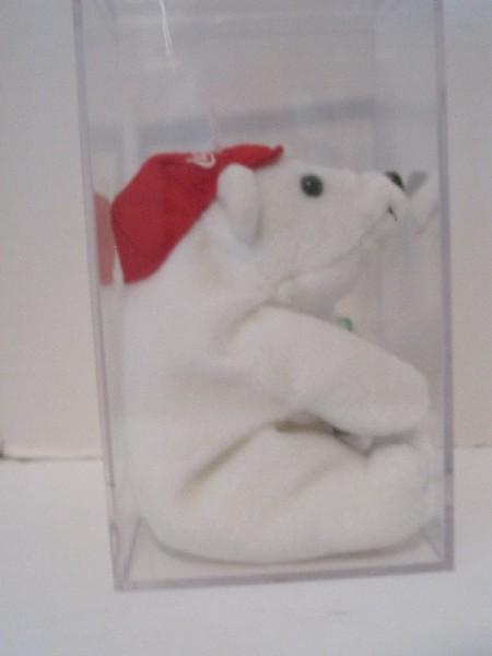 Collectible Coca-Cola Bean Bag Plush Polar Bear Wearing A Baseball Cap w/ Coke Bottle