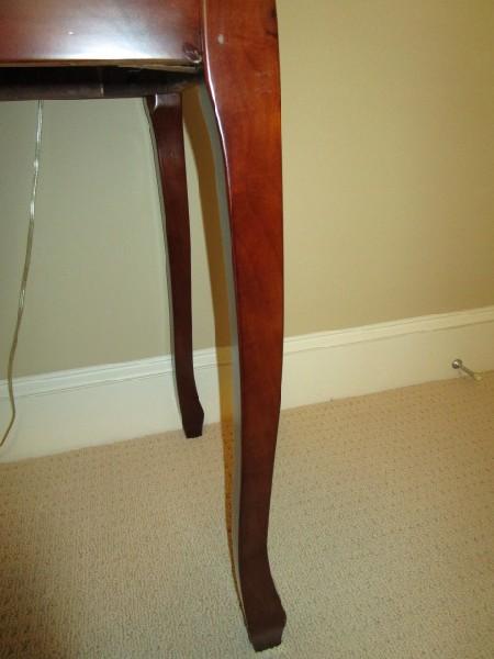 Wooden Cherry Design Desk w/ 1 Drawer & Chair w/ Pad Feet, Curved/Arched Back