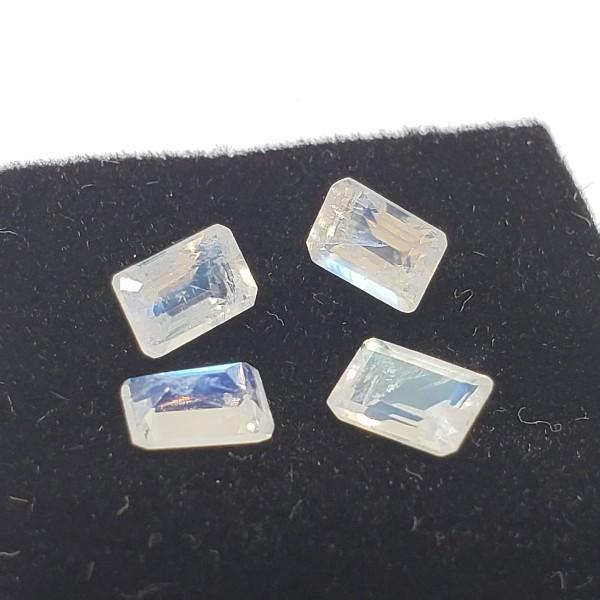 4 Genuine Moonstone 6x4mm Rectangular