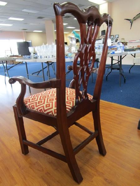 Solid Mahogany Wooden Chairs by Art Welling w/ Ornate Acanthus Leaf/Lattice Backs