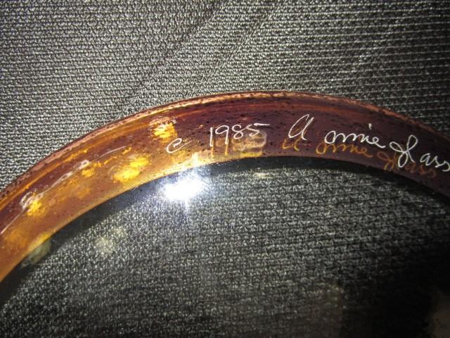 Annieglass Roman Plate 24kt Gold Flake Rim