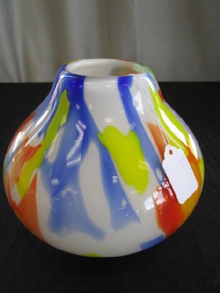 Eastern Multicolored Wide Base Vase